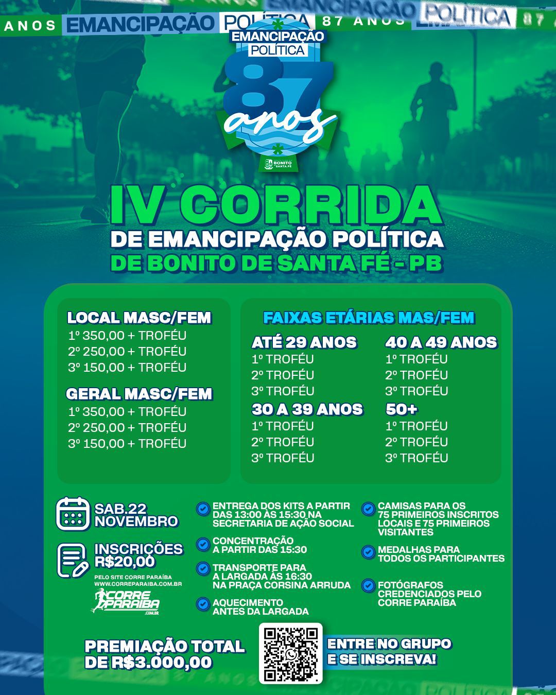 IV CORRIDA DE EMANCIPAÇÃO POLÍTICA DE BONITO DE SANTA FÉ - PB
