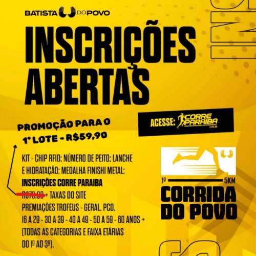 1ª EDIÇÃO CORRIDA DO POVO - DA IGREJA BATISTA DO POVO!