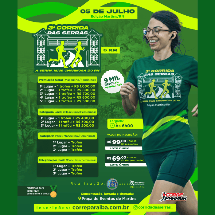 3ª CORRIDA DAS SERRAS- EDIÇÃO MARTINS/RN
