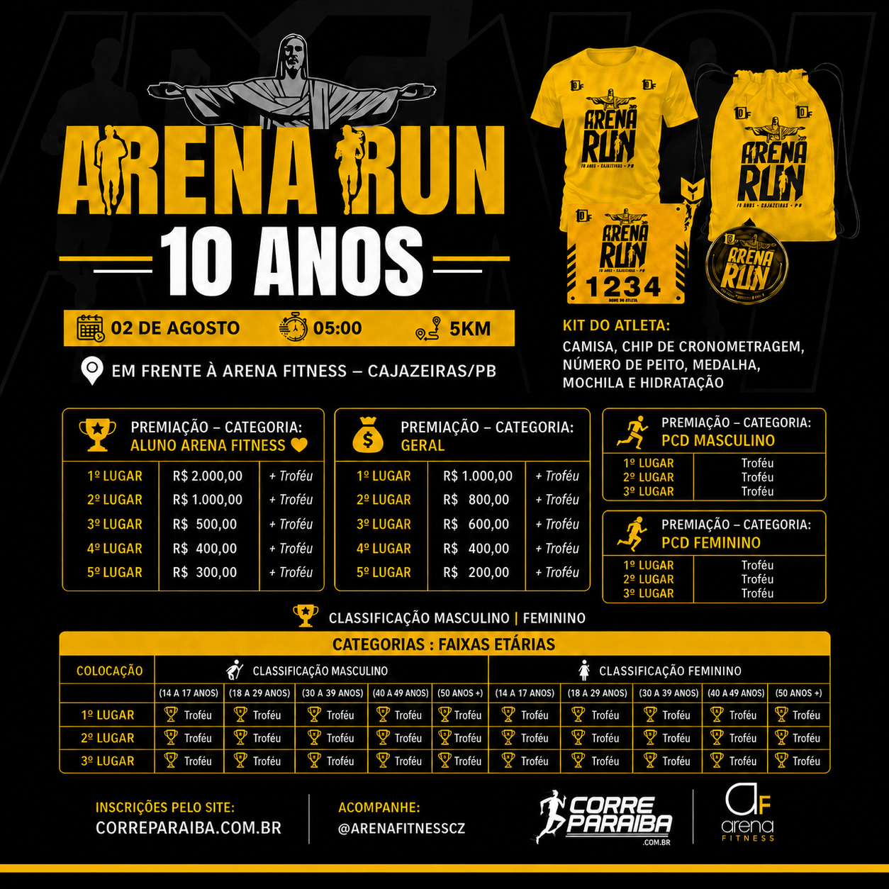 CORRIDA ARENA RUN - 10 ANOS DA ARENA FITNESS